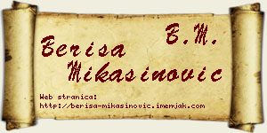 Beriša Mikašinović vizit kartica